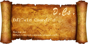 Dávid Csanád névjegykártya